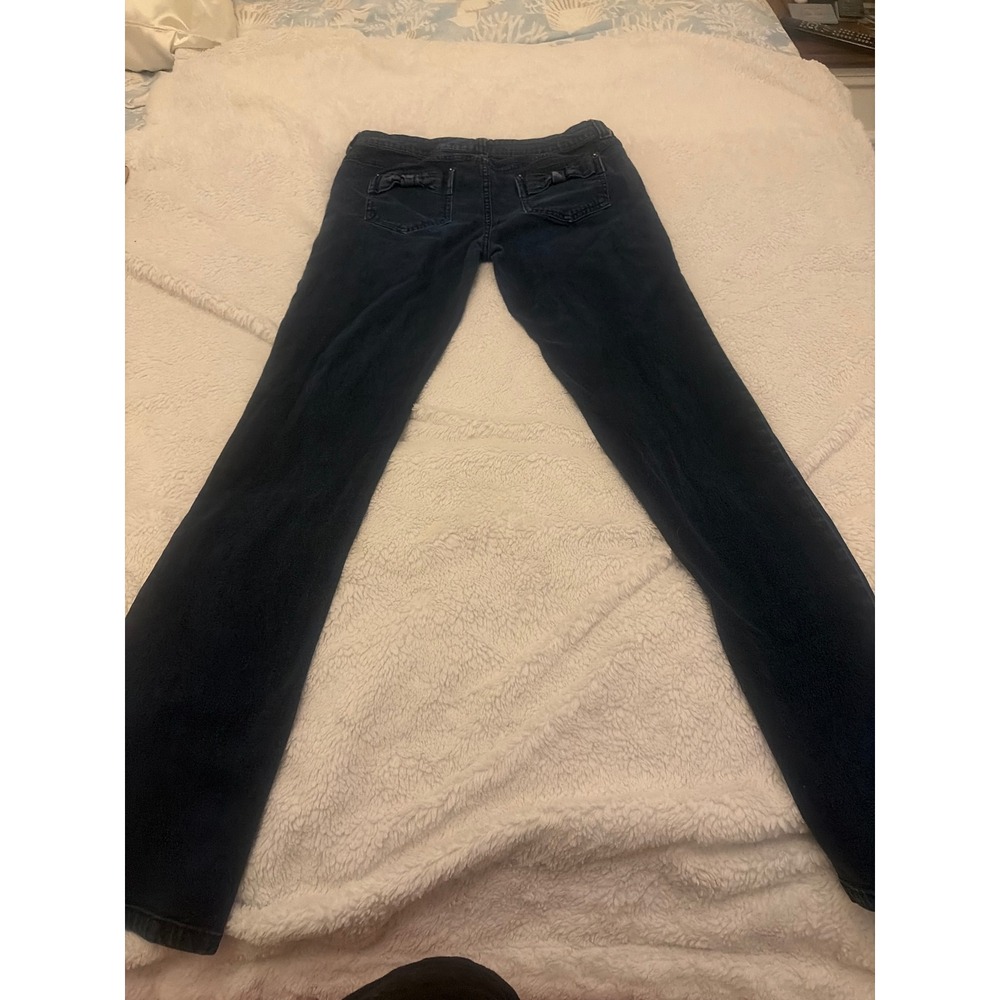 Heritage 1981 Women Dark Wash Skinny Jeans Bow Pocket Detail Blue Size 9